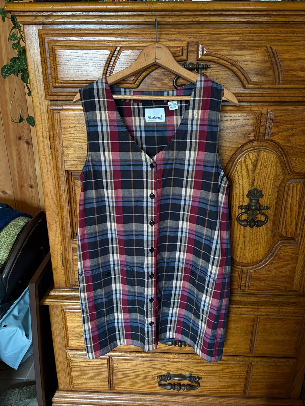 100% Cotton mini plaid tank dress